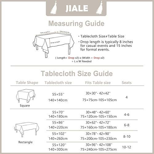 Miniatura 6 de Mantel rectangular para mesa rectangular, mantel de lino de algodón resistente, impermeable, suave y sin arrugas, con borlas, flor café, 55 x 102