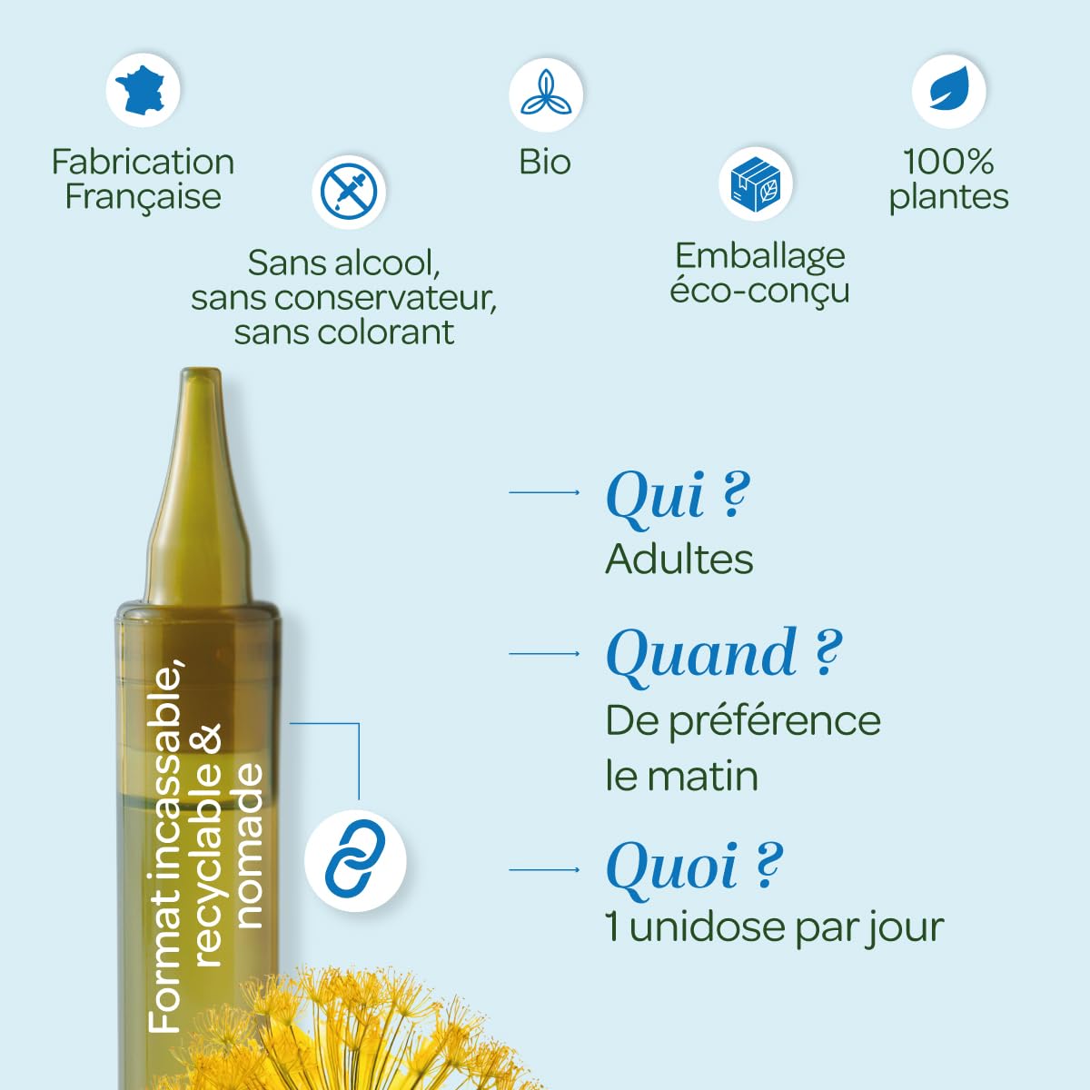 SUPERDIET- DRAINAFLORE BIO - Programme complet de détoxification des 5 émonctoires - Made in France -Format nomade-20 Unidoses de 15 ml