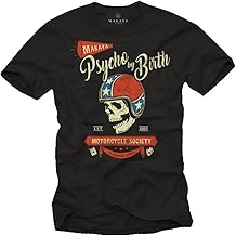 Psycho by Birth Skull T-Shirt with Motorcycle Helmet – Biker Tshirt Motorcycle Humour