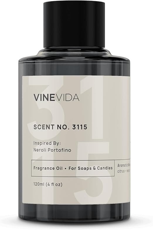 VINEVIDA Scent NO. 3115 Fragrance Oil - 120mL (4oz) - Inspired by: Neroli Portofino Fragrance Oil for Candle Making - Made in USA Candle Scents Scents for Soap Making