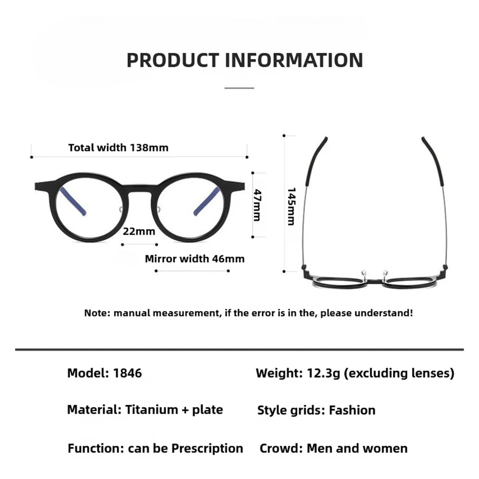Ovale Brillengestelle, schraubenlose Brillen for den Computer, Acetat-Brillen, Unisex, Nicht verschreibungspflichtige Brillen, Titan-Lesebrillen(Grey)