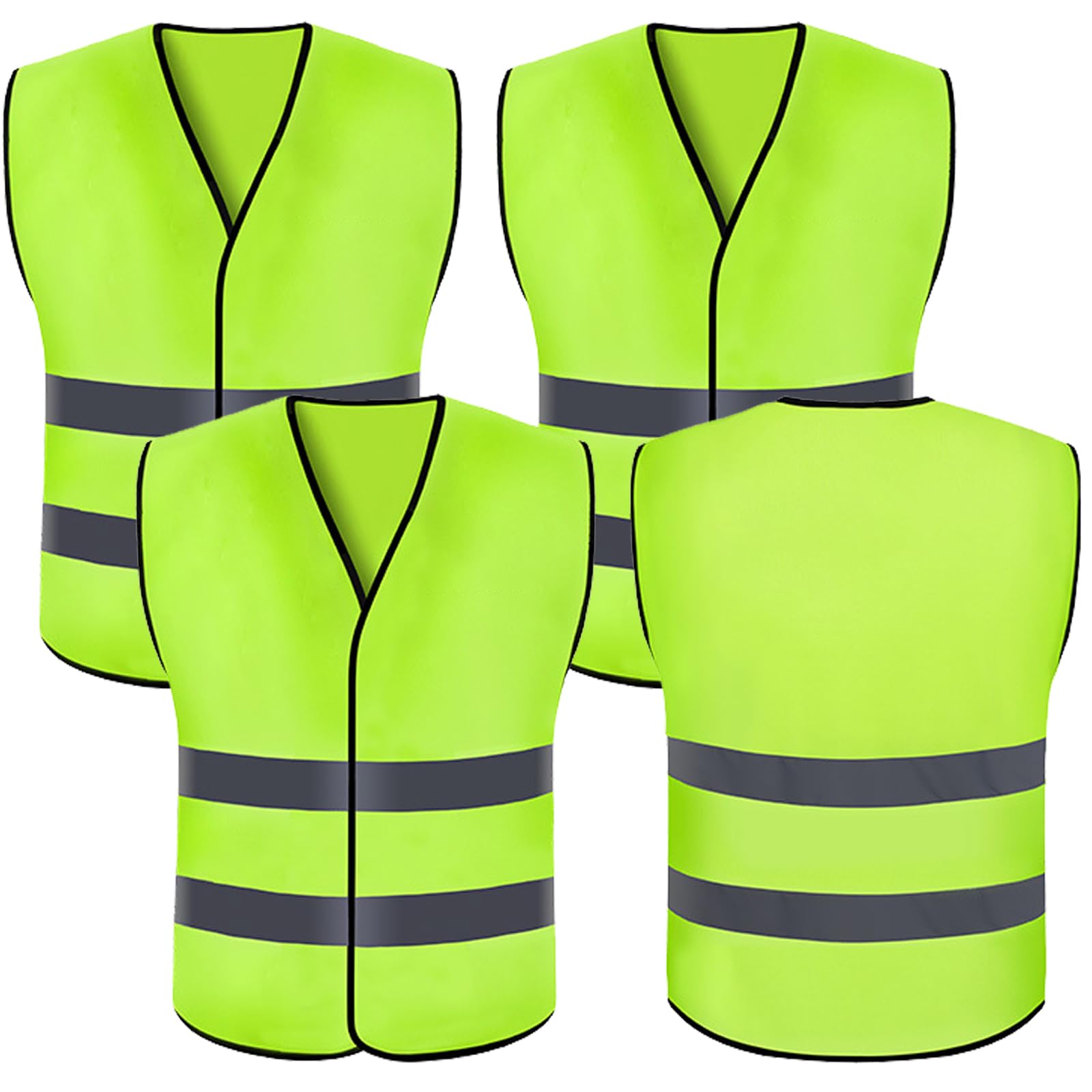 EDLMKM 4 Pack Hi Vis Vests for Kids High Visibility Jackets Standard Size, School Safety Vest, Safety Vest, Waistcoats Jacket - Image 2
