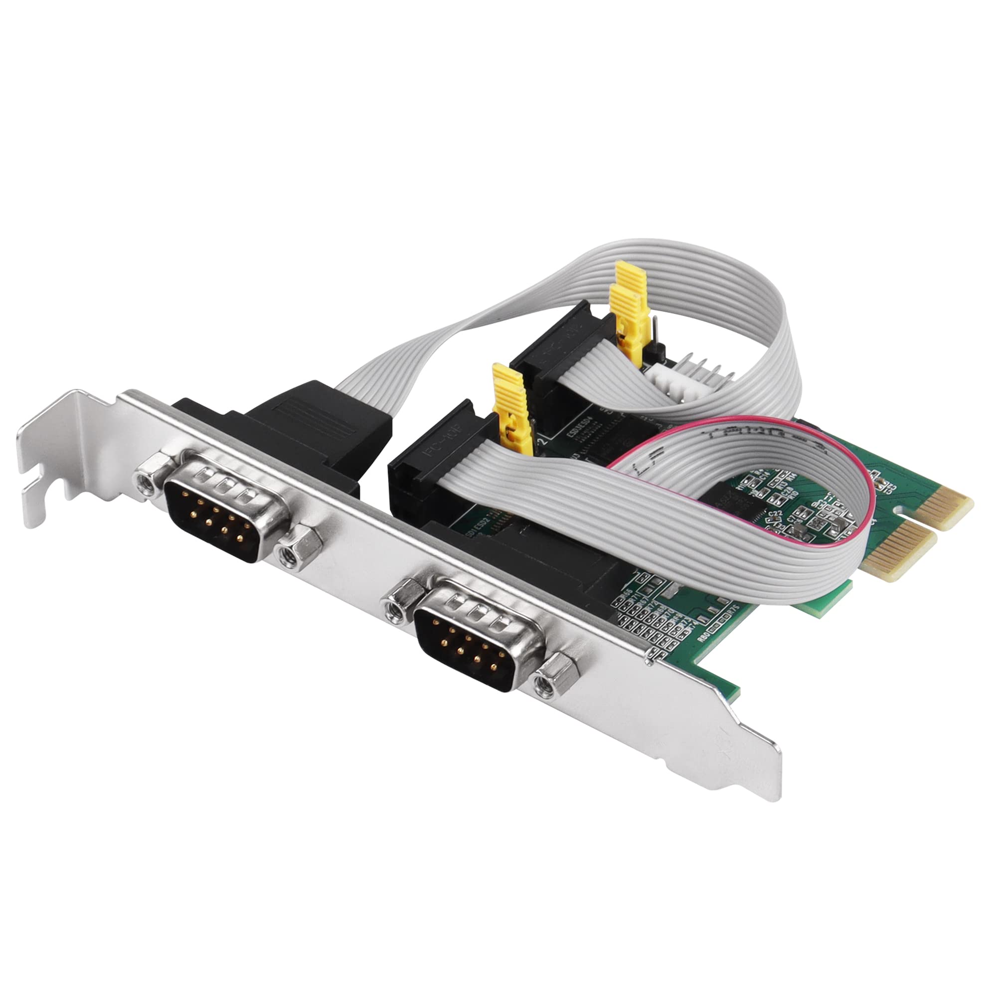 CERRXIAN Carte adaptateur série RS232 PCI Express 2 ports, DB9 Dual Channel PCIe X1 AX99100 pour PC de bureau