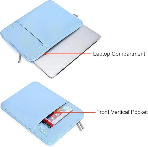 Vista 293 de MOSISO Funda vertical de poliéster con bolsillo para laptop de 15 pulgadas, para MacBook Air 15 M4 A3241, M3 A3114 y M2 A2941 de 2025, 2024 y 2023