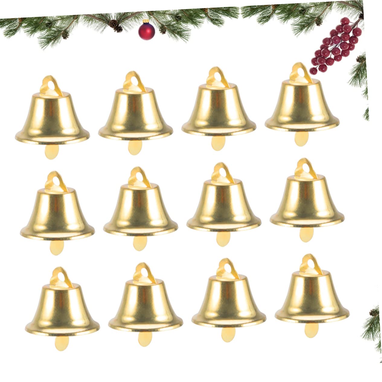 120pezzi Mini Campana di Natale Ciondolo Pendente Ornamento Campana DIY per Albero di Natale Dorato