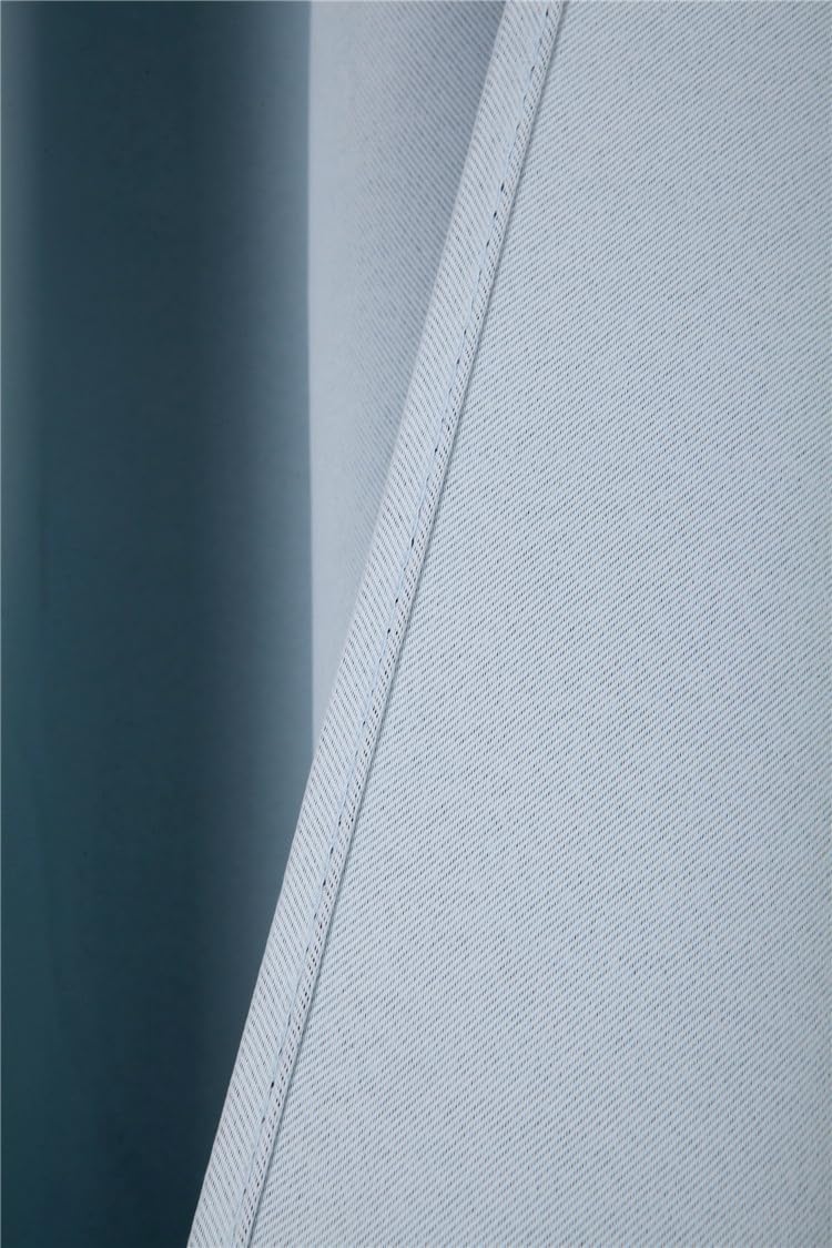 100% Blackout Grommet Panel Insulated Thermal Unlined Window Treatment Curtain Drape 35" Wide x 63" Long (2, K68 Slate Dusty Blue)