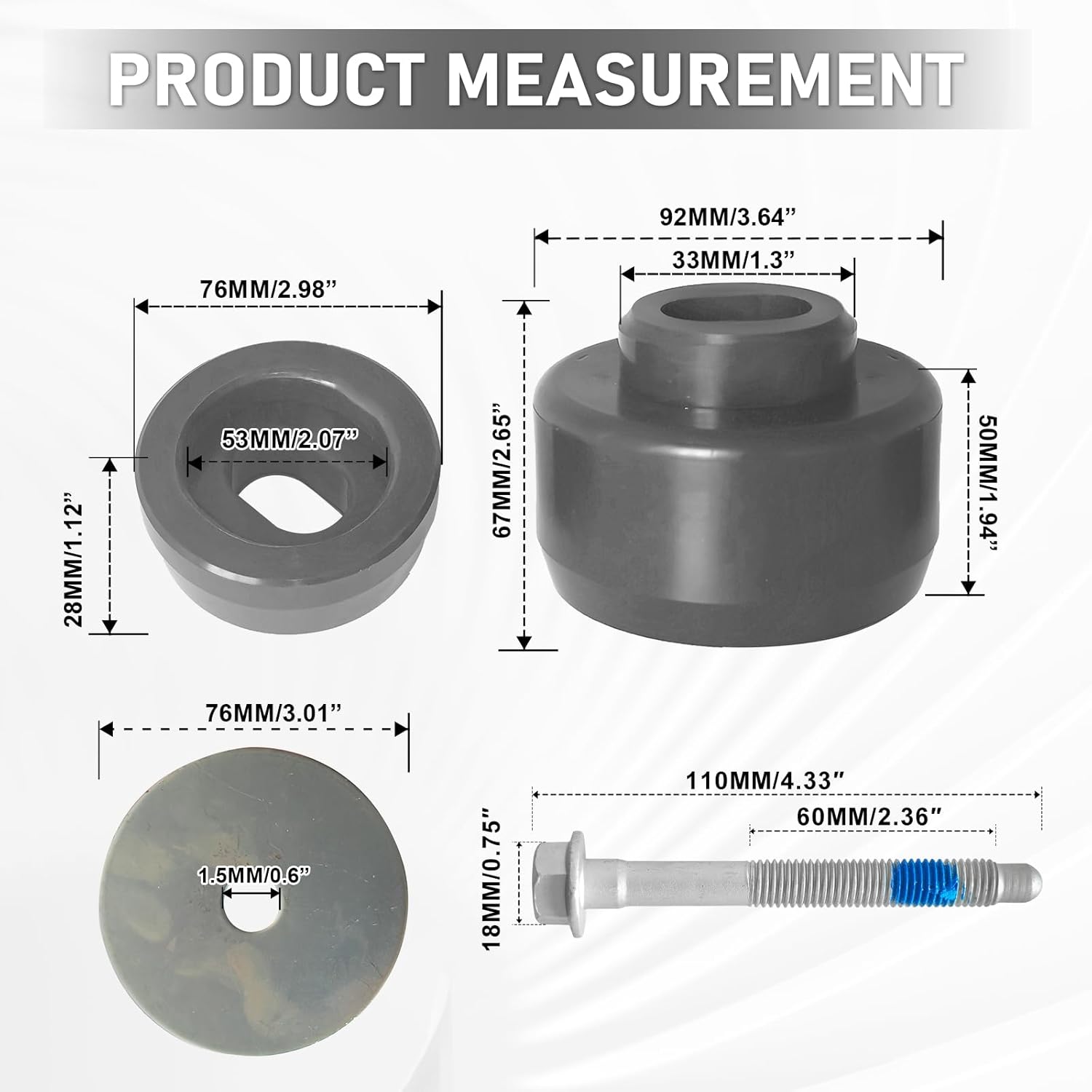 7-141 Body and Cab Mount Bushing Kit for Chevy Silverado & GMC Sierra 1500/2500 2WD/4WD 1999-2014 Body Cab Mounts with Cushion Bolts Replaces 11516868 15704260 (Grey 24PCS)