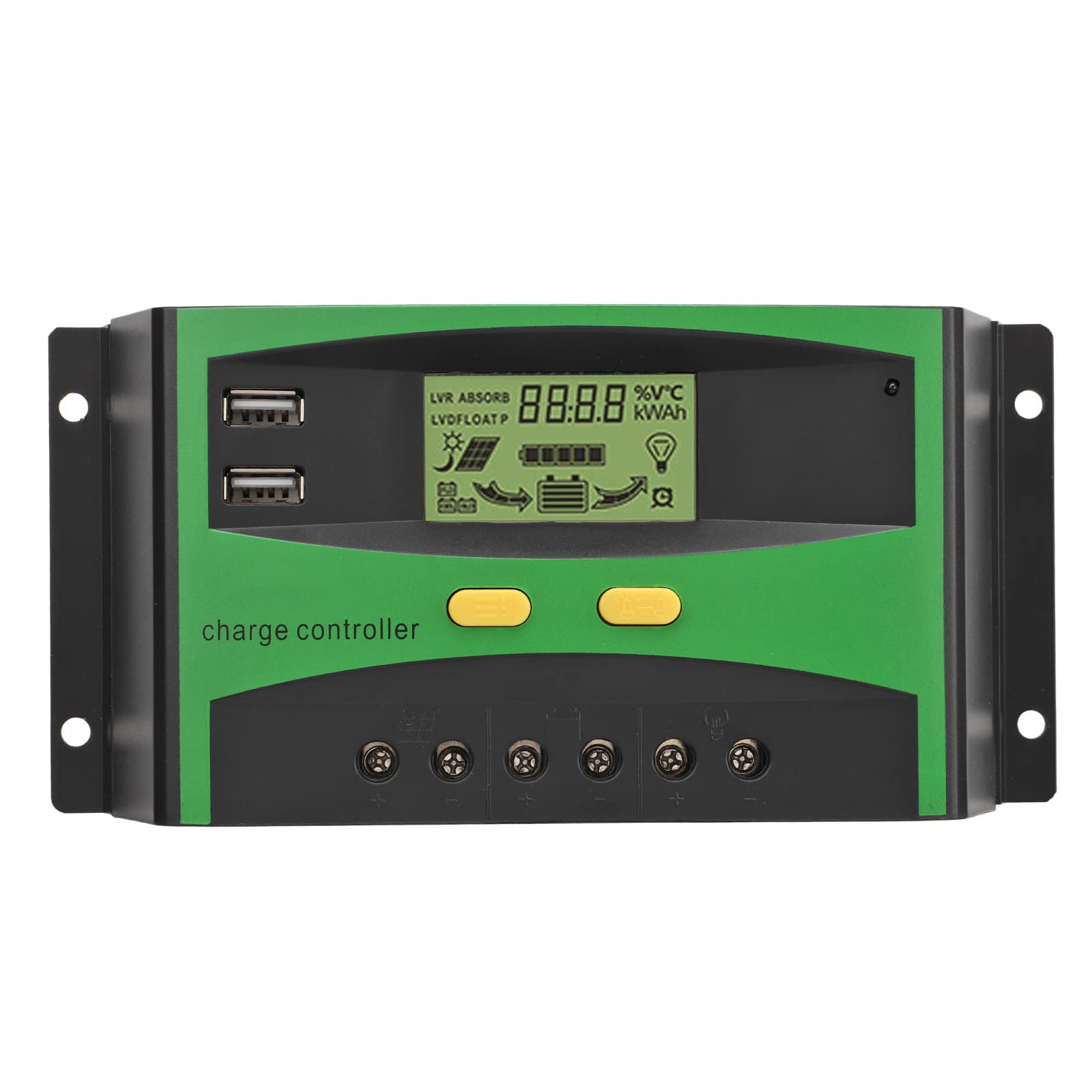 Régulateur de panneau solaire, interface homme-machine, contrôleur de charge solaire 12 V 24 V sans danger pour maison intelligente (60 a-12 V/24 V