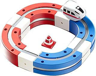 Electric Train Set, DIY Educational Building Set with Electric Magnetic Railway Tracks Science Toy for Boys Girls