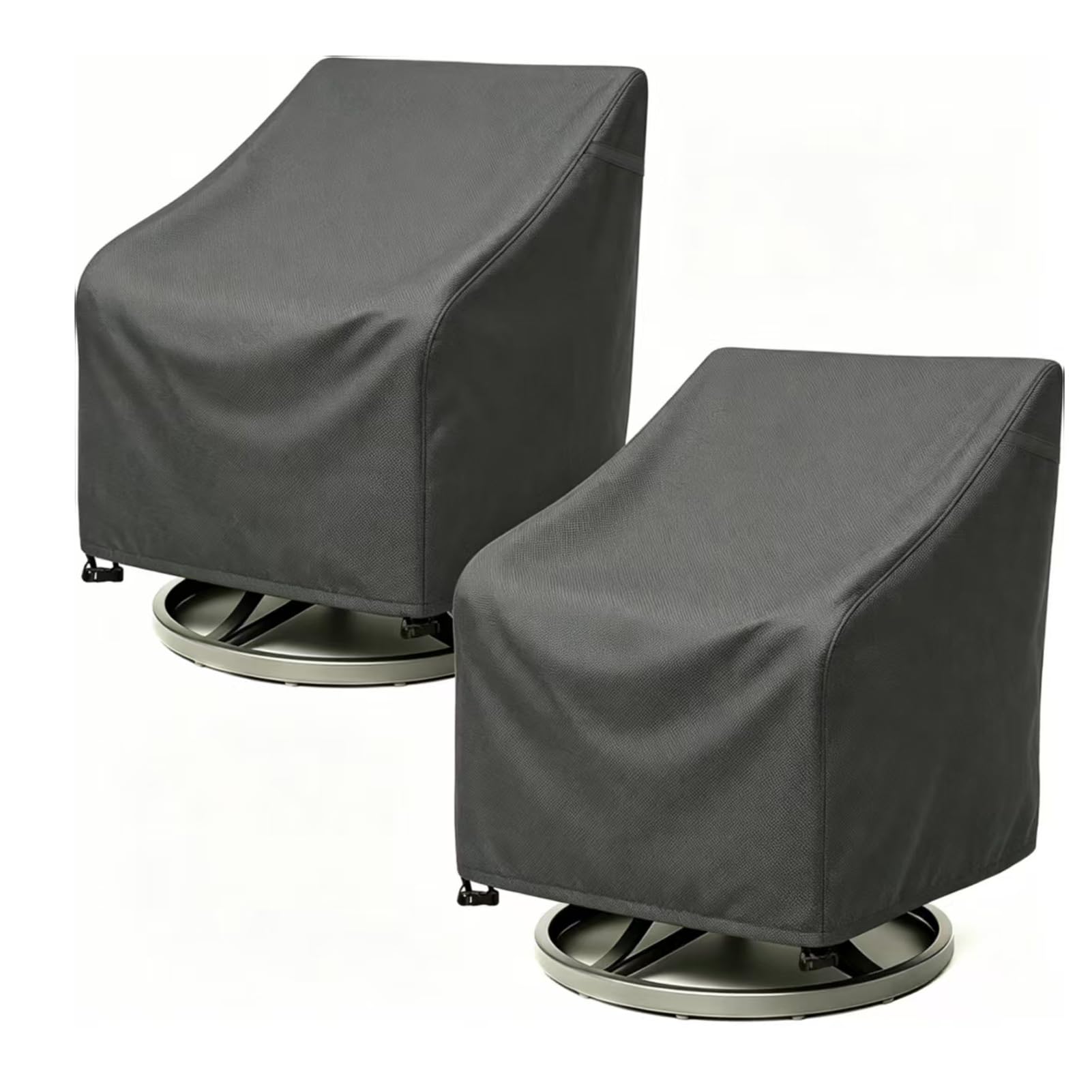 ANANMEI Patio Chair Covers, Waterproof Outdoor Chair Covers for Swivel Patio Chairs 2 Pack, Heavy Duty 600D Patio Furniture Covers, UV & Fade Resistant Weatherproof Outdoor Furniture Protector,Grey