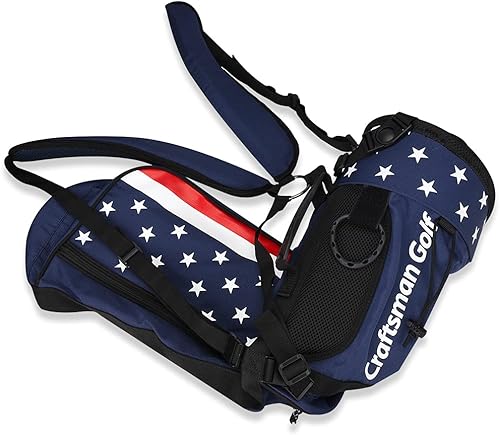Miniatura 3 de Craftsman Golf Bolsa de golf con diseño de estrellas y rayas, color rojo, blanco, azul, ligero, fácil de transportar, para el hombro