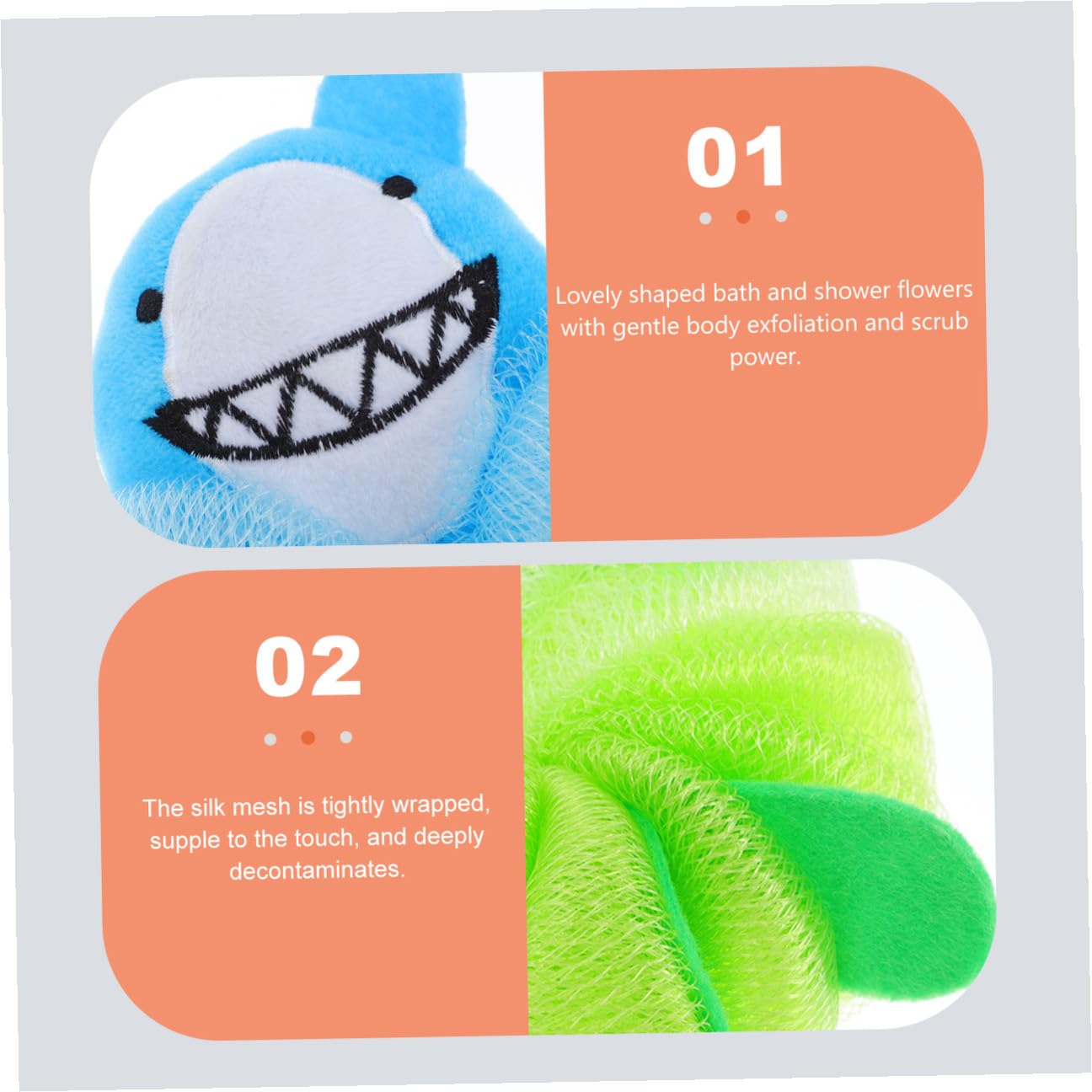4 Bolas de Baño Exfoliantes para Niños, Esponjas Suaves de Pe para Ducha, Fácil Uso y Limpieza del Cuerpo Baño, Paquete de 4 Piezas