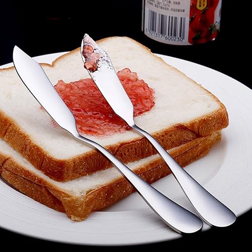 Miniatura 4 de Qtopun Esparcidor de queso, cuchillo de mantequilla de acero inoxidable, esparcidor de mermelada, crema para condimentos, paquete de 10 unidades
