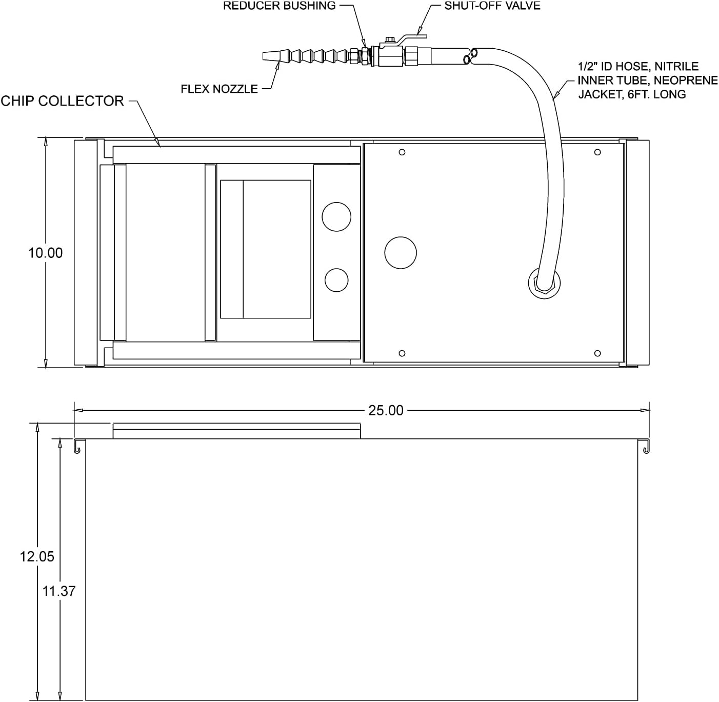 Little Giant MCT-10 Stainless Steel Machine Tool Coolant Tank with Chip Collector, Splash Deflector, Hose, Nozzle and Control Valve for Cutting Oils Up to 300 SSU, 10-Gallon (no Pump), Blue, 560300