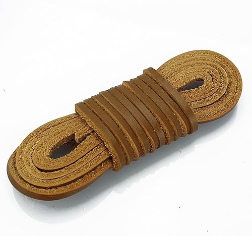 LolliBeads (TM - Cordón de cuero plano genuino para zapatos