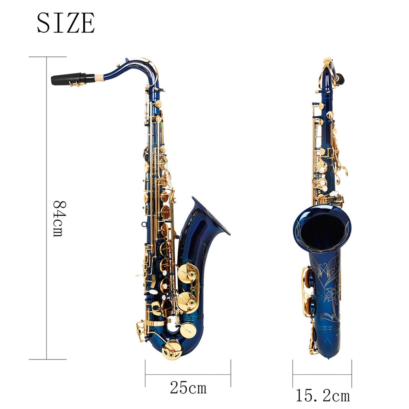 Saksofony dla miłośników muzyki Saksofon tenorowy w tonacji B dur niebieski instrument dla początkujących