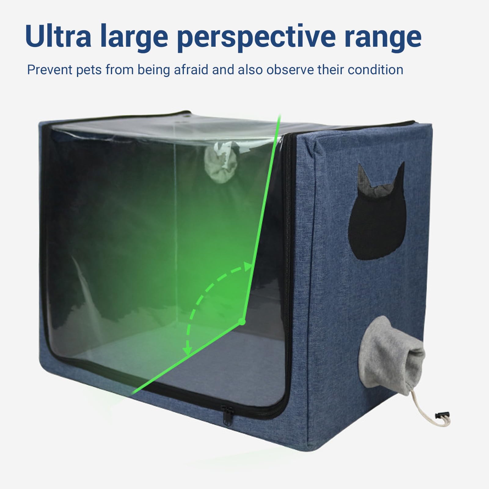 Acouto Fence PVC Oxford Folding Folding Box z podwójną wentylacją dla Psów i Kotów Opieka w Domu lub Szpitala dla Zwierząt Domowych, Komora Tlenu dla Zwierząt Domowych