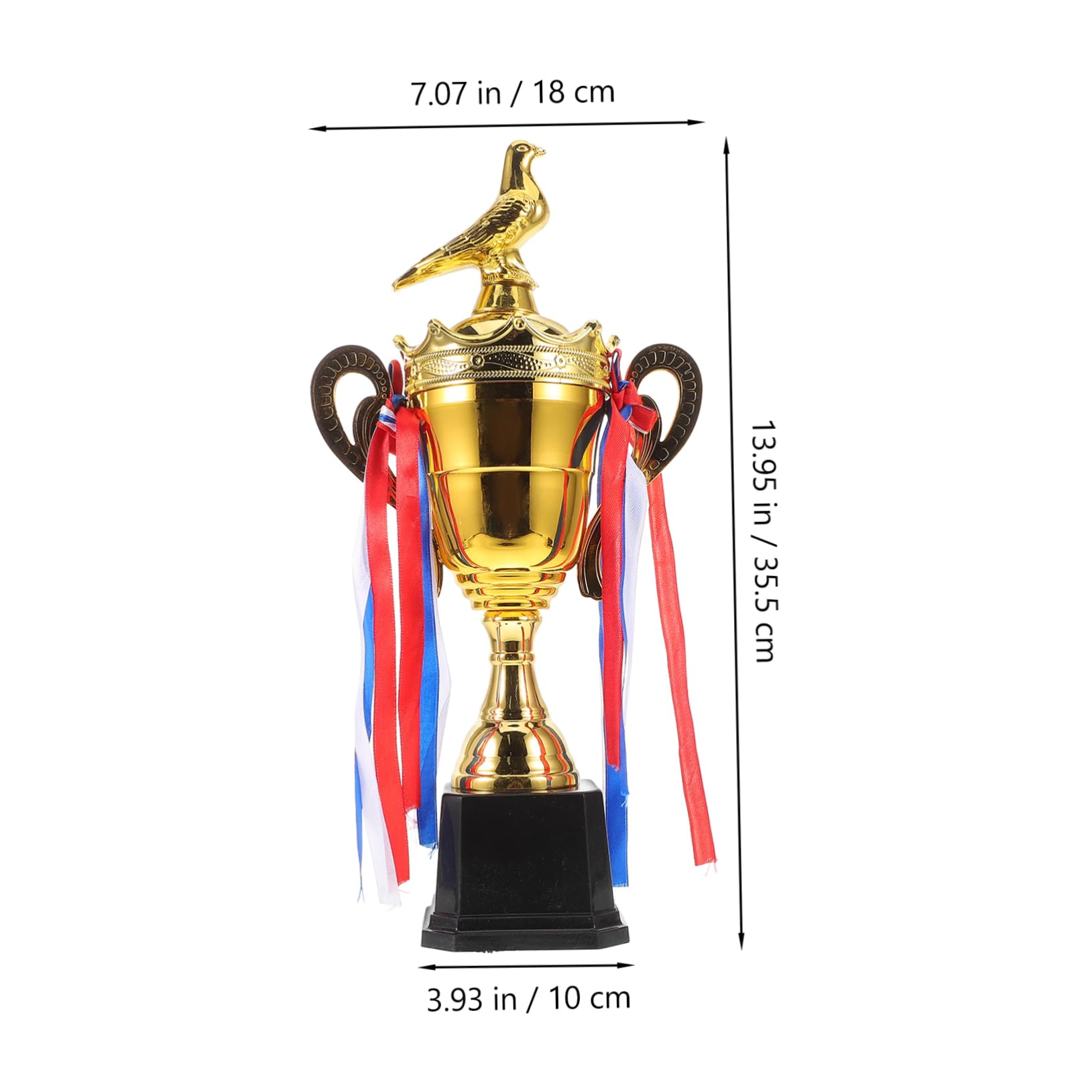 TOYANDONA Coppa Calcio in Metallo Corona e Piccione, Premio Decorativo Dorato di Adatto a Eventi Sportivi e Competizioni Calcio