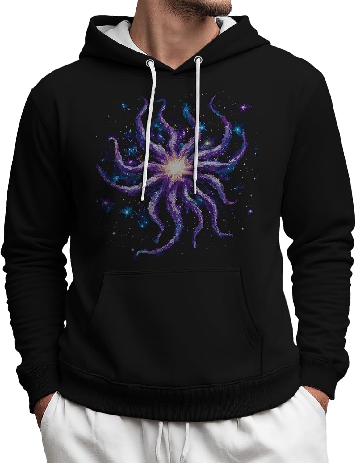 Graphic Hoodies for Men Drawstring Hooded Sweatshirts Long Sleeve Casual Athletic P...