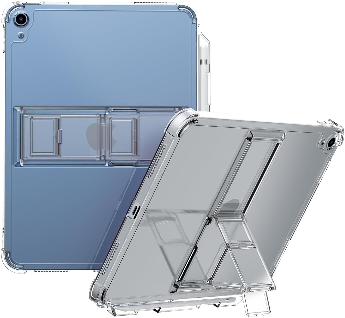 araree FLEXIELD SP for Apple iPad Series with 4-Level Adjustable Kickstand, S Pen Holder Thin Lightweight Cover Shockproof Protective Transparent Case, Clear (iPad 10.9" 10th Gen)