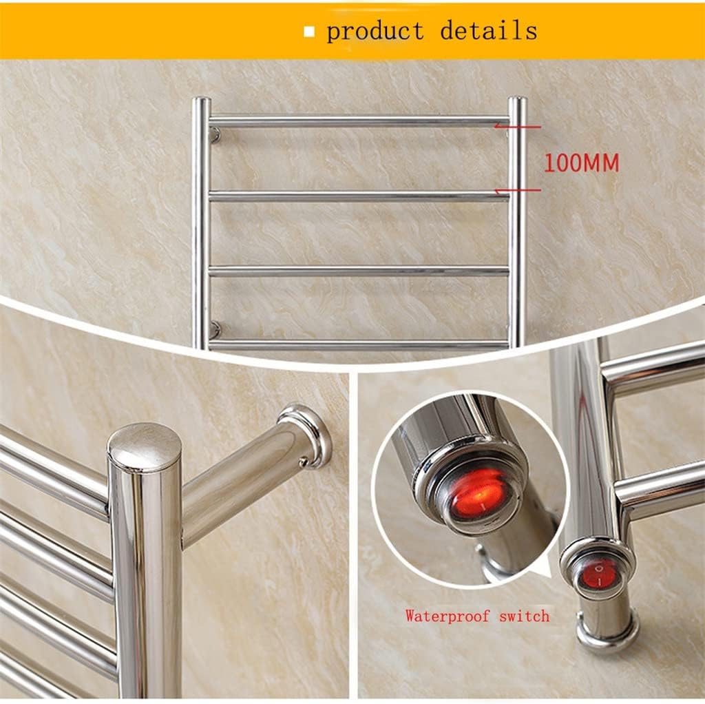 Electric Wall Mounted Towel Warmer Rail Heated Rack Stainless Steel Warmer Rack Bathroom (Color : As Shown Size : One Size)