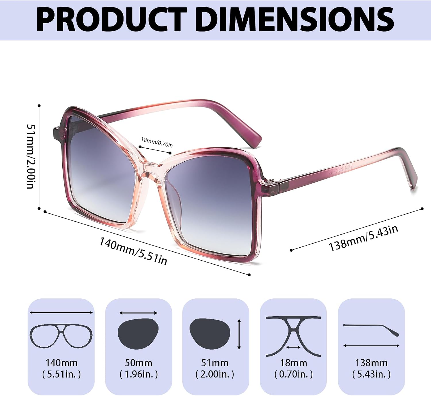 Chicid Oversized Cat Eye Sunglasses Womens Trendy Square Cateye Sun Glasses UV400 Protection