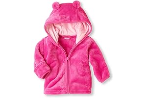 Soft Infant Baby Fleece Zippered Hooded Jacket with Cute Ears