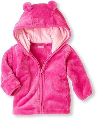 Noubeau Infant Baby Boys Girls Fleece Ears Hat with Lined Hooded Zipper Up Jacket Coat Tops Outwear Overcoat Warm Fall Winte