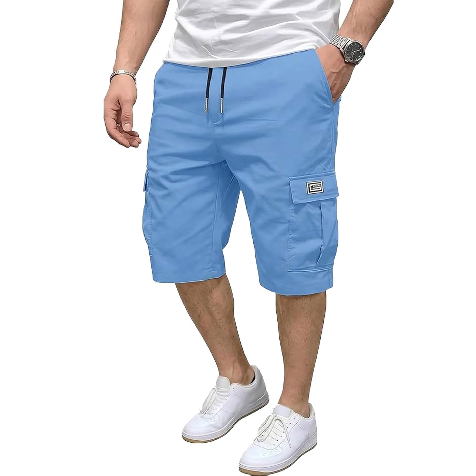 Men's Sport Cargo Shorts - 2026 New Men’s Casual Tactical Style Drawstring Stretch Cargo Shorts — view 10