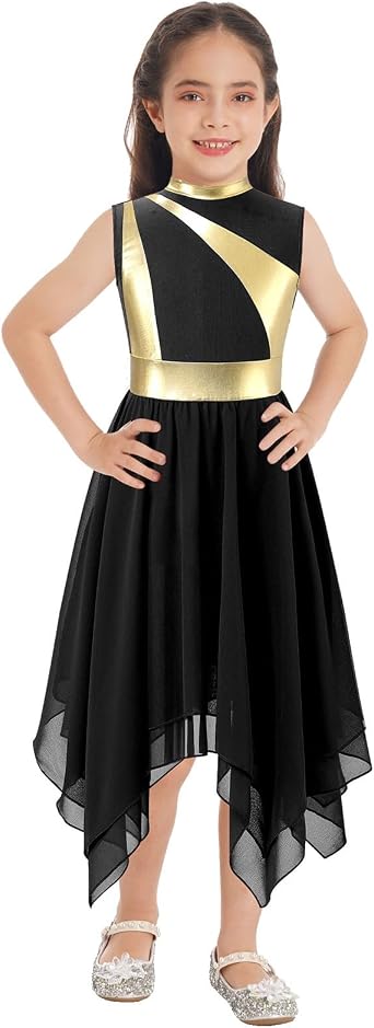 Linjinx Kids Girls الحمد الغنائية الرقص اللباس عبادة الليتورجية الاحتفال زي الكنيسة روبة