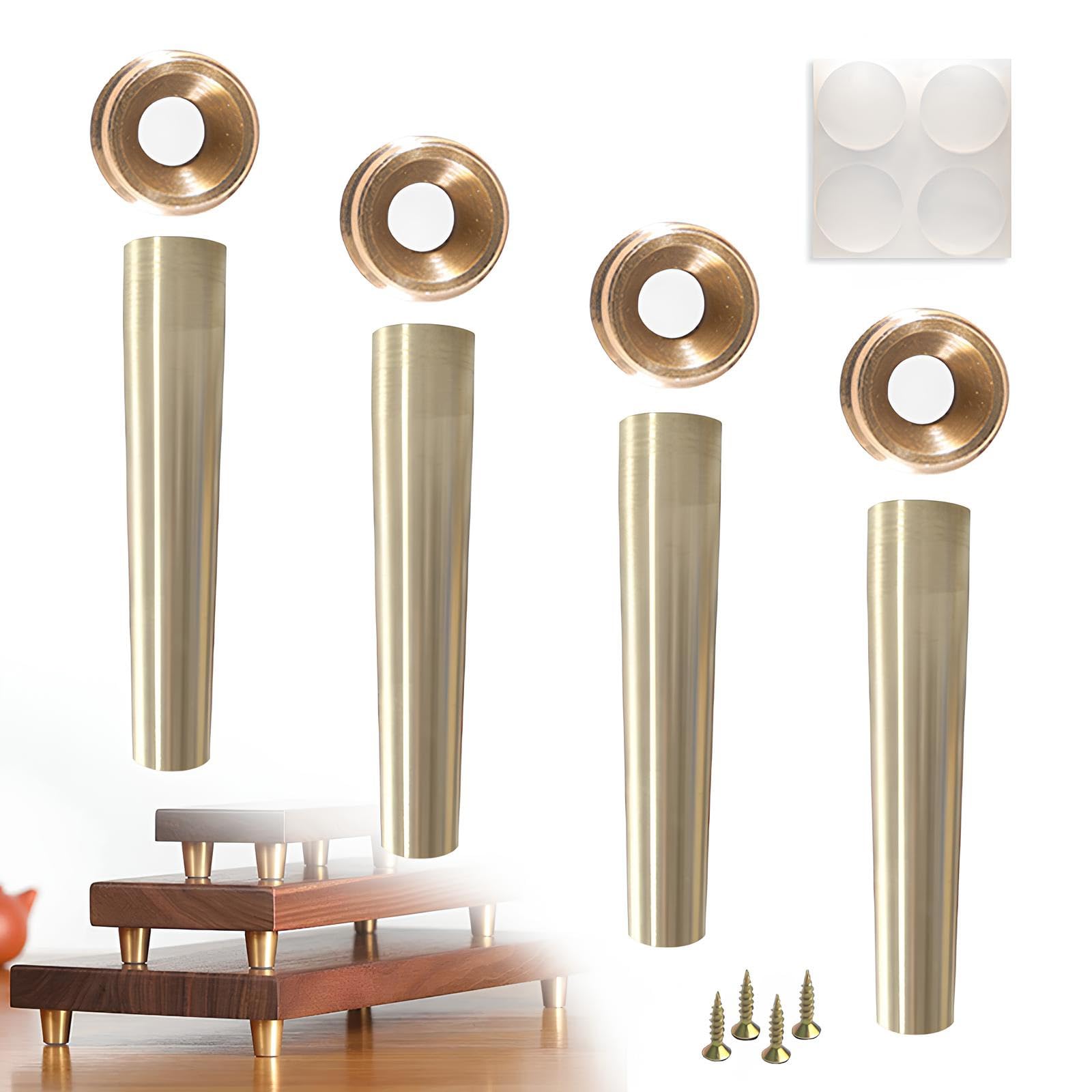 Juego de 4 pasadores cónicos de latón con opciones de altura de 38 cm. Ideal para bandejas, bases de exhibición, estantes, patas de soporte de metal resistentes (8 cm)