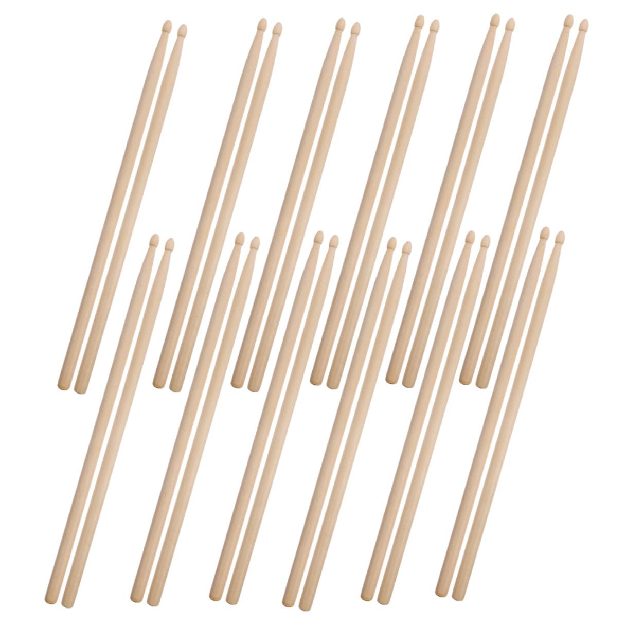TOPBATHY 12paare Schlagzeugschlägel Holz-drumsticks für Schlagzeug und Perkussion für Üben und Unterricht Zubehör für Musikinstrumente
