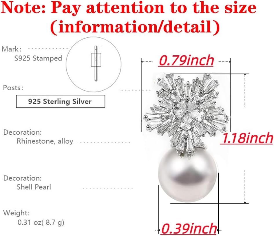 Fashion Chic Simulated Pearl Studs Snowflake Earrings For Women