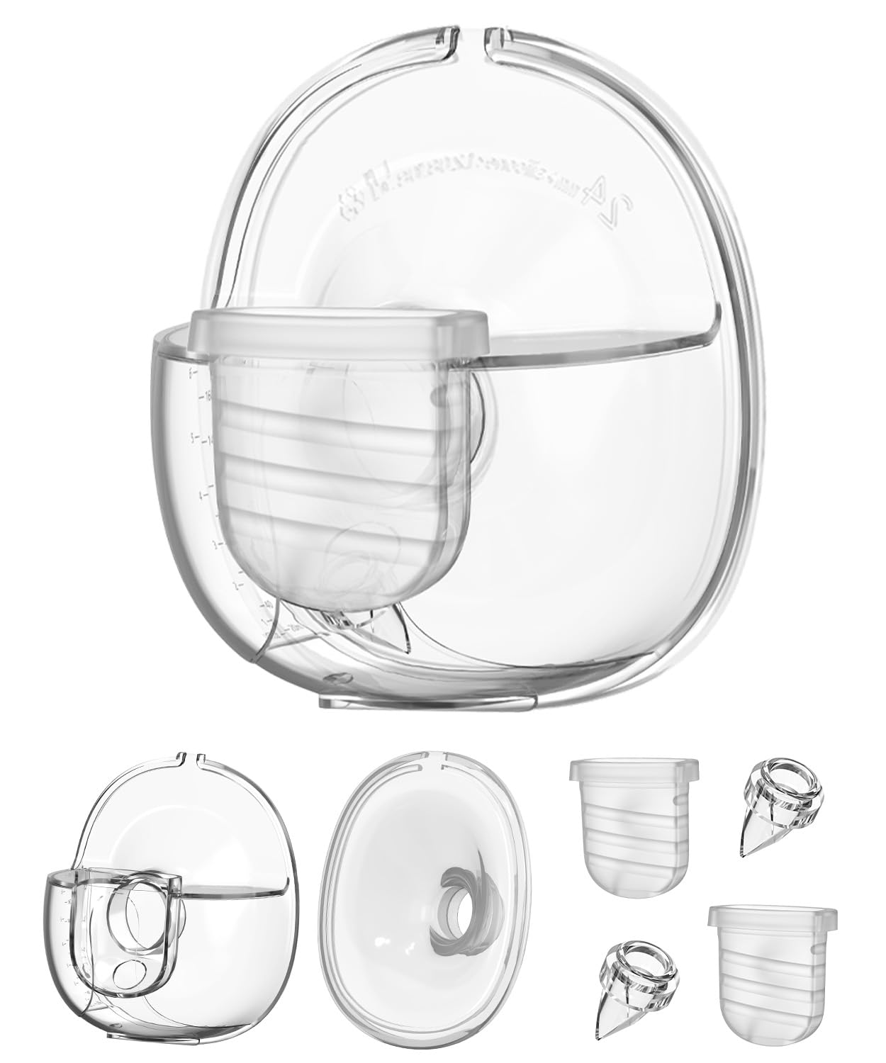 for Discreet Duo Wearable Breast Pump Parts, Include Duckbill Valve, Silicone Diaphragm, 24mm Flange, Milk Collector Cup, Compatible with Nuliie S32 Wearable Breast Pump Replacement Parts