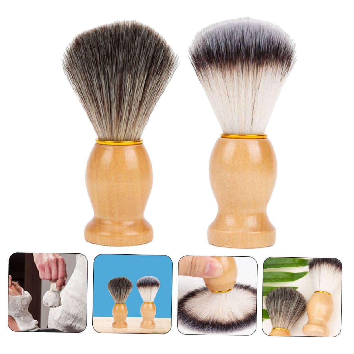 VALICLUD 2pcs Shaving Brush Soft Brush for Men Grooming for Barbers and Home Use Versatile Neck Duster and Facial Cleansing Tool