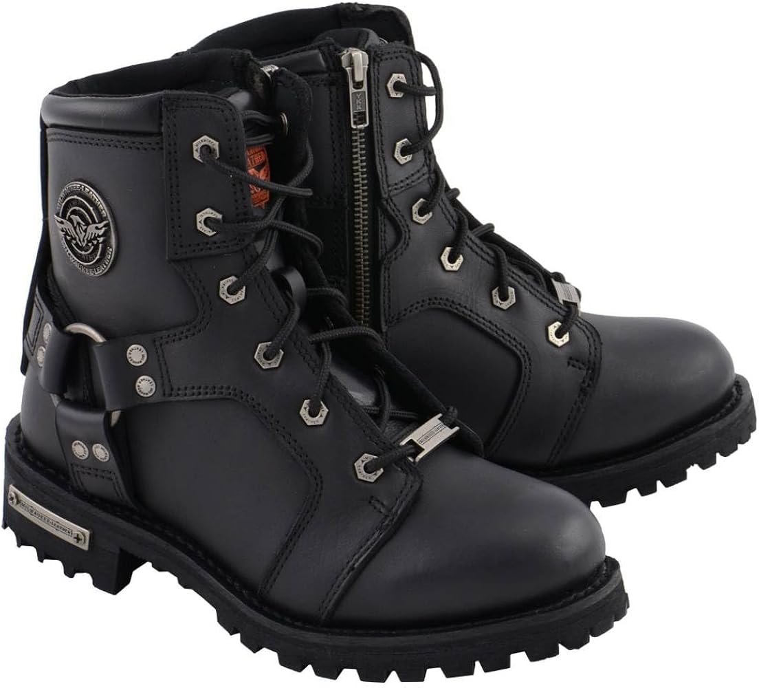 Amazon.com: Milwaukee Leather Women's Black Leather 8-Inch Lace-Up