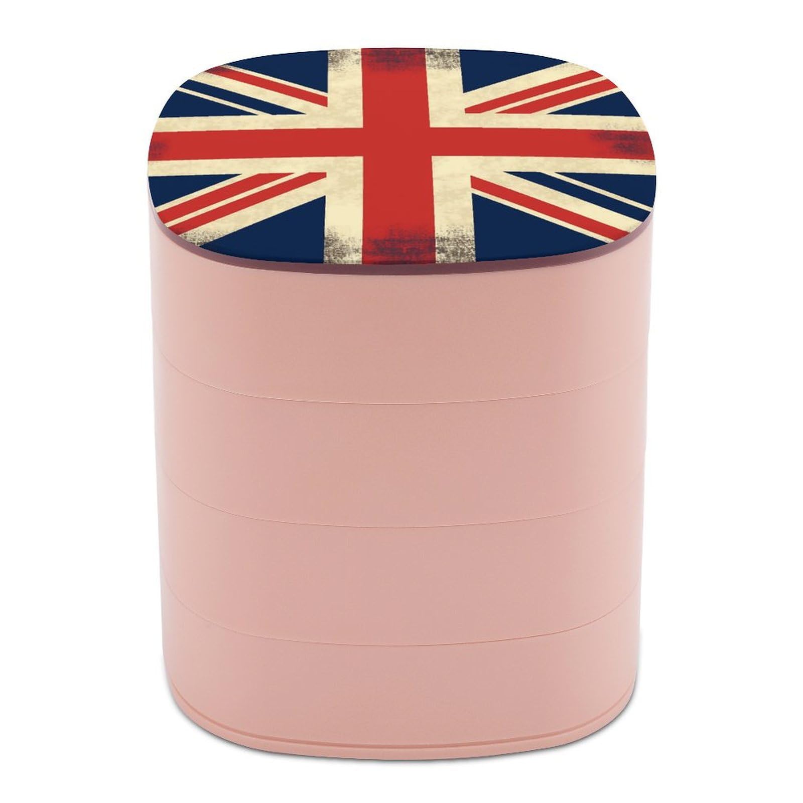 Boîte à bijoux pour collier rotative et coffret drapeau britannique