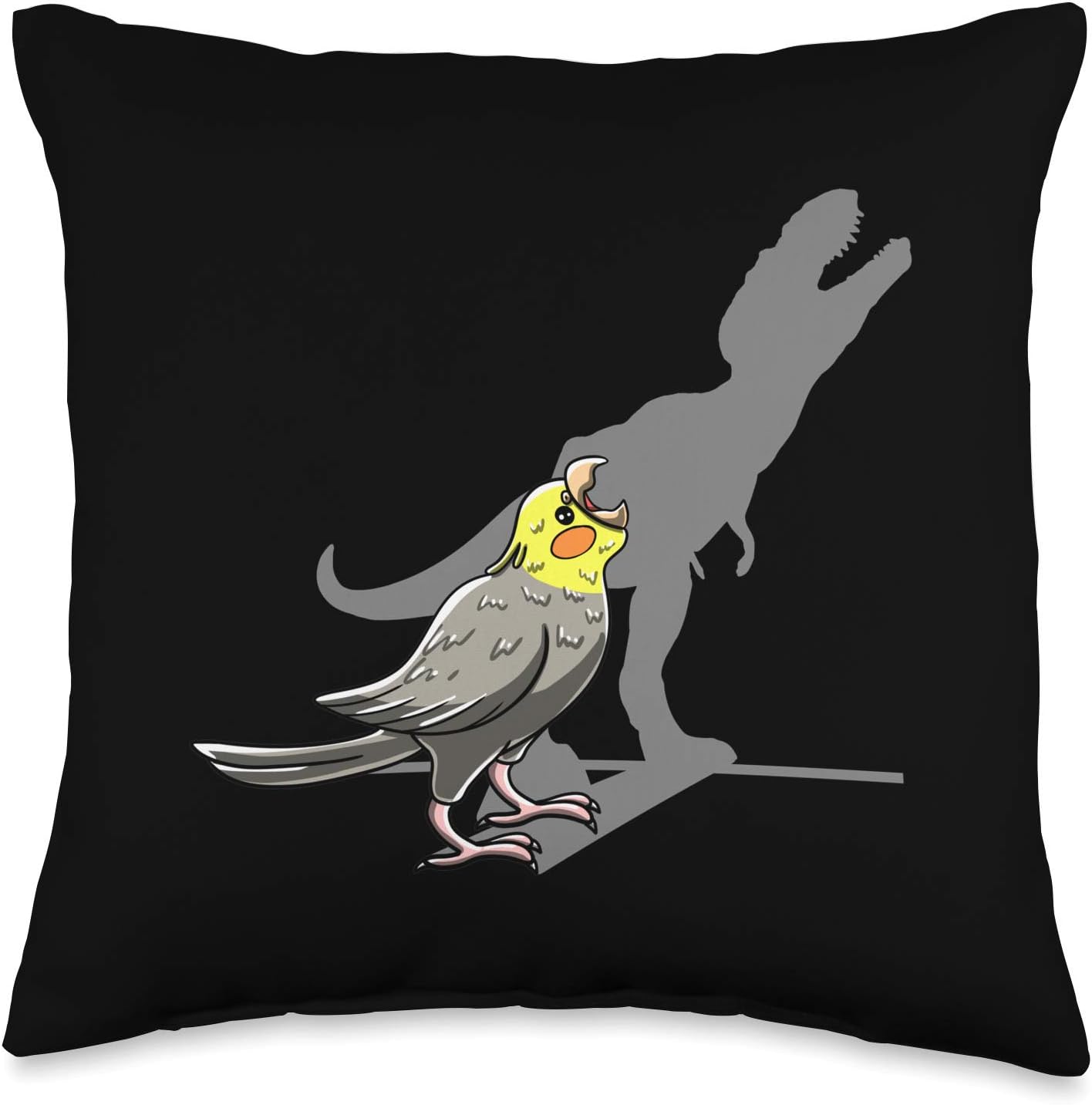 T-Rex Cockatiel Shadow Cockatoos Parrot Pet Bird Lover Gift Throw Pillow
