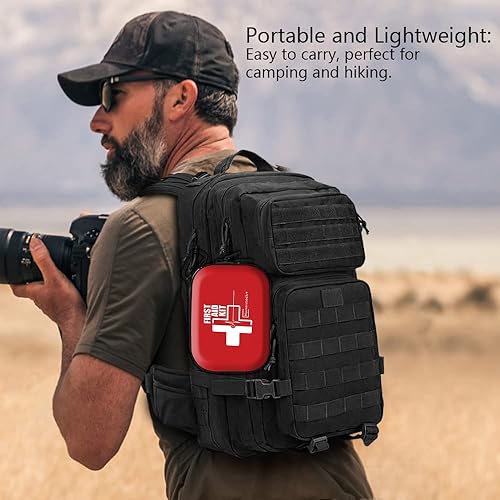 Vista 47 de Kit de primeros auxilios, kit profesional de primeros auxilios para trauma con compartimentos etiquetados, sistema Molle para automóvil, senderismo