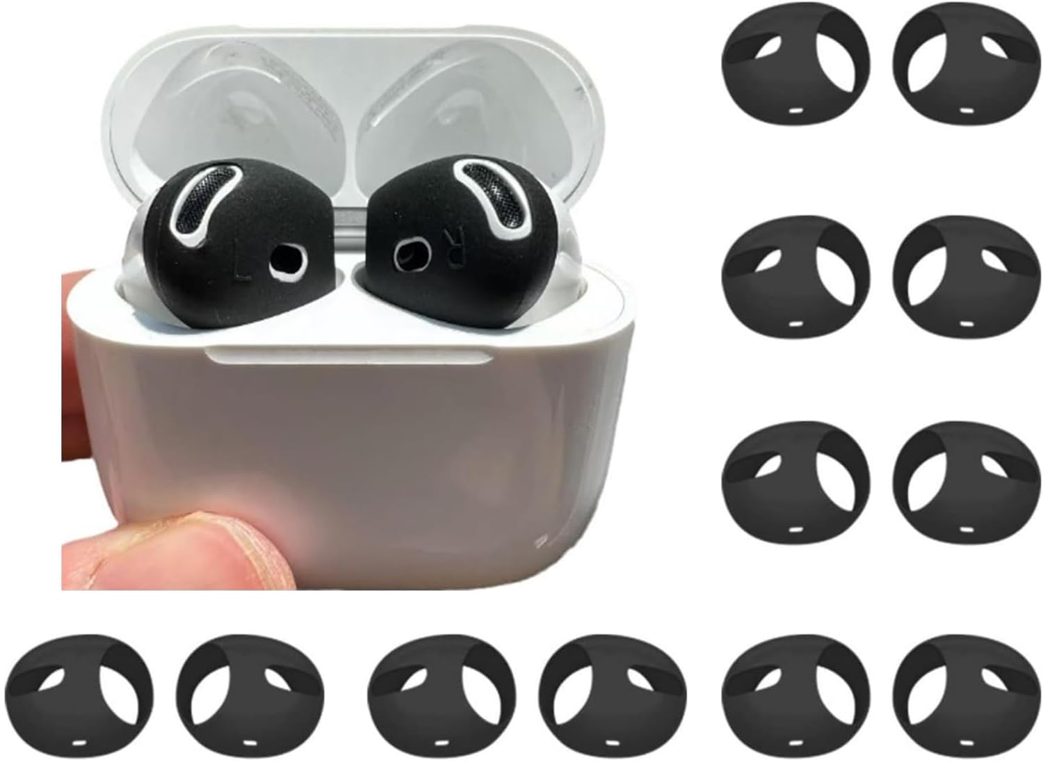ALXCD Fit in Case Buds Cover Compatible with AirPods 4 Earbuds 4th Gen, 6 Pairs Silicone Earbuds Replacement Covers Fit in Charging Case, Compatible