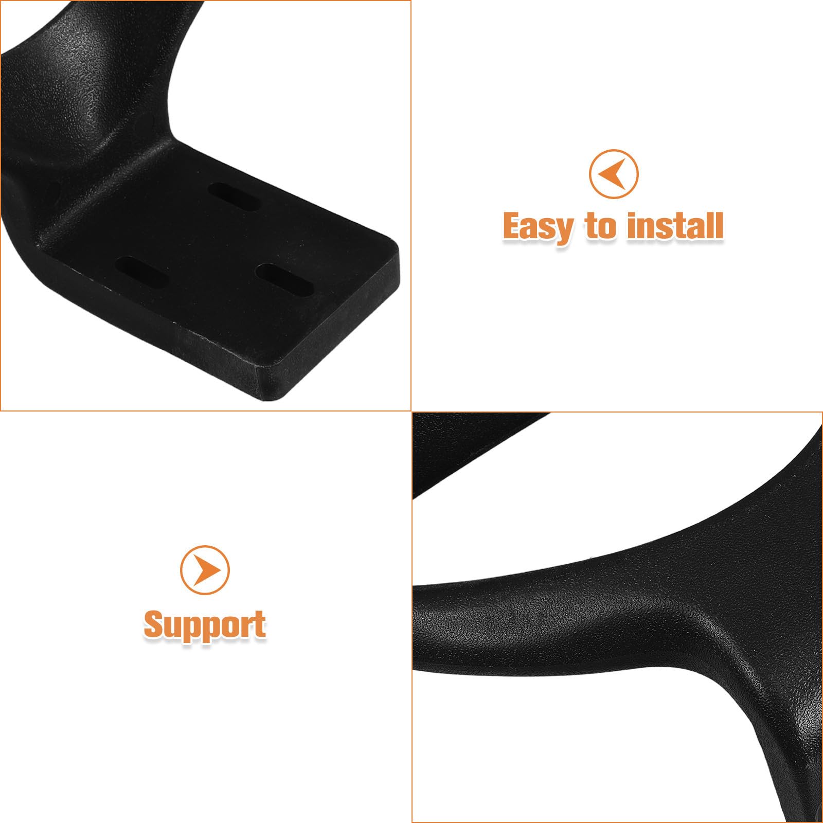 Hemobllo Reposabrazos para Silla de Oficina Negro, 2 Piezas, Diseño Ergonómico y Fácil Instalación, Accesorio Resistente de Plástico para Muebles de Escritorio
