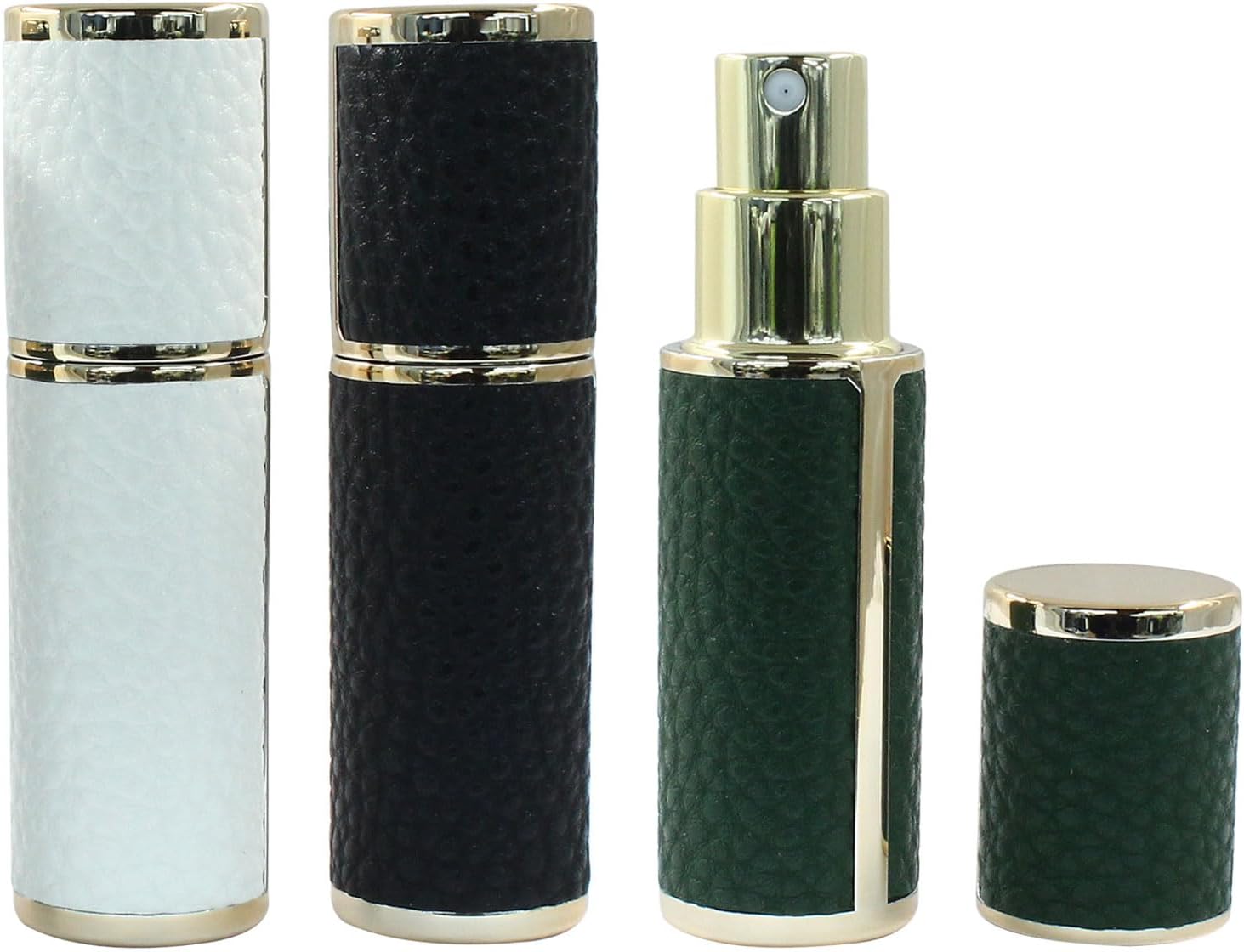 Zorfeter 3 Pack Travel Perfume Bottle, White/Black/Green
