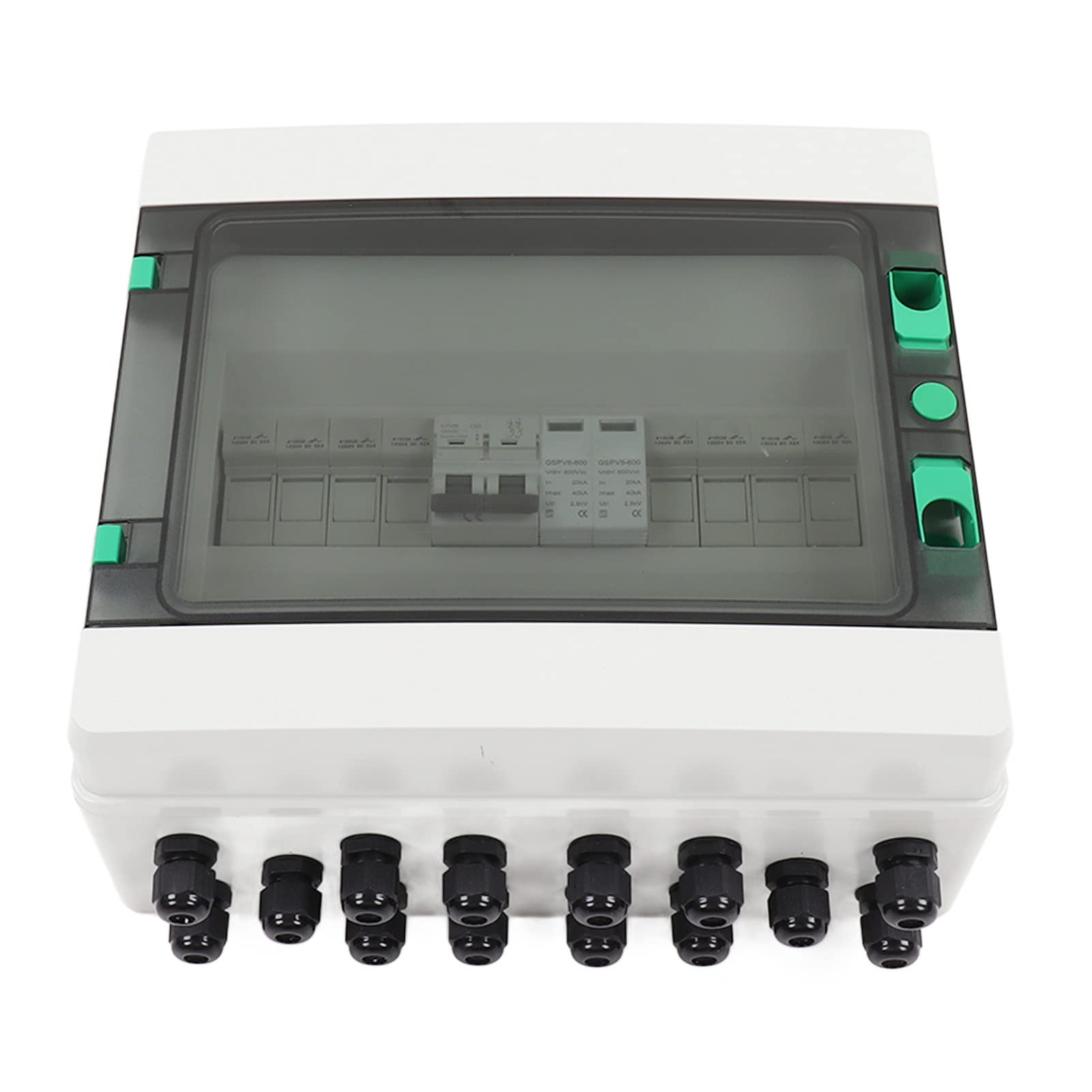 Oumefar Scatola Combinatrice Fotovoltaica Impermeabile IP65 con Fusibile CC e Interruttore per Sistemi di Energia Solare Materiale PVC Configurazione 4 in 1 Uscita