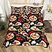 Pizza Bettbezug S Gr&ouml;&szlig;e Kinder Amerika Fast Food Thema Bettw&auml;sche Set f&uuml;r Teens Jungen M&auml;dchen, Aquarell Pilz Gem&uuml;se Komfortbezug Bauernhaus Leckere Tomaten Pfeffer Quilt Cover