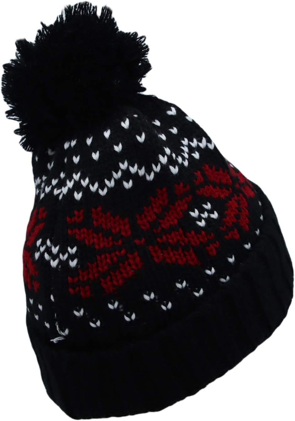 WITHMOONS Knit Fairs Isle Nordic Bobble Pom Beanie Hat JZP0026 - Image 4