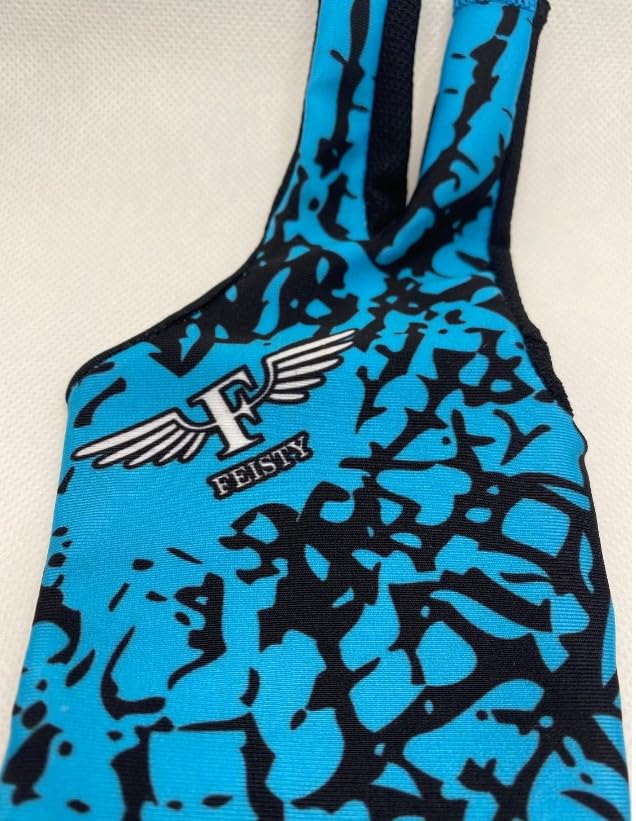 Feisty Billiards - Aqua-Licious - Womans's Billiards Glove - Sublimation (Large, Left)