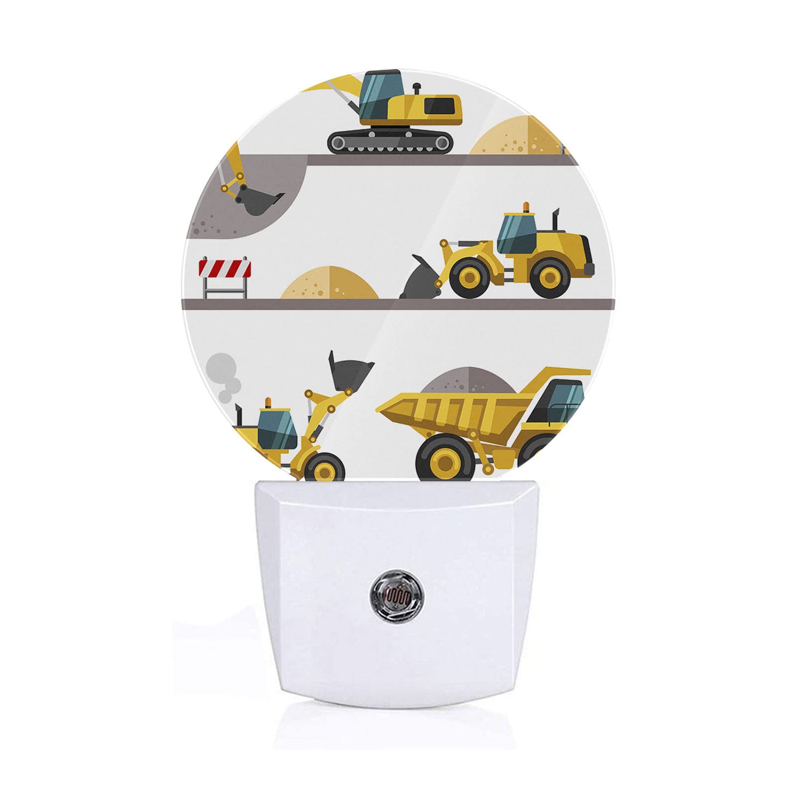 Building Machine Plug in Night Light Construction Equipment Excavator Truck  Loader Sand Auto LED Lamp Energy Saving Round Lights for Boys Girls Men