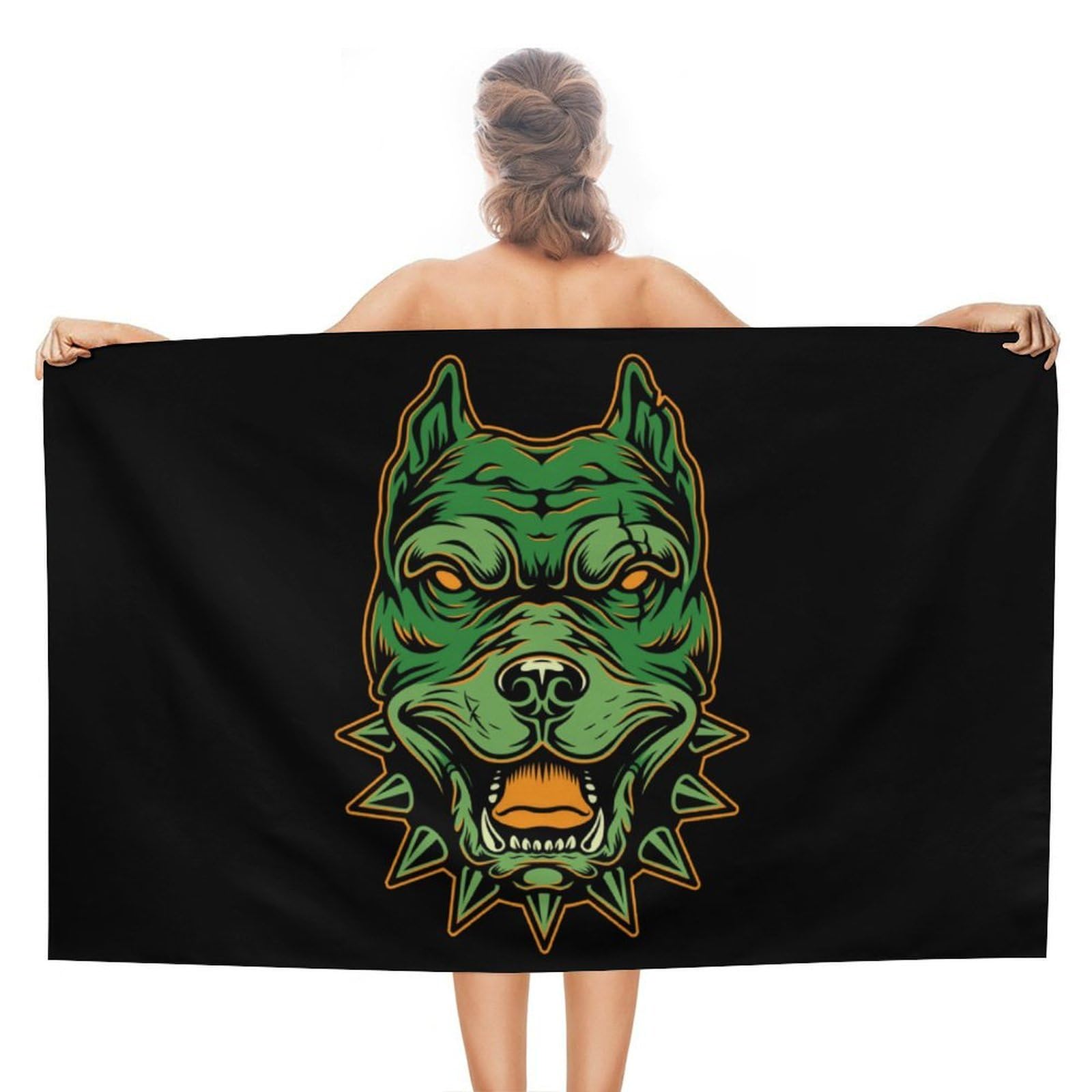 CGSBNGHA Colorful Pitbull Head Beach Towels Soft Bathroom Bath Pool Swim Towels for Women Men