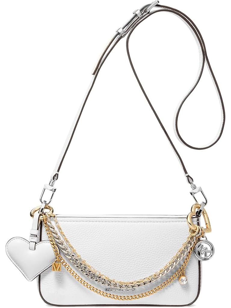 White Michael Kors Bryant Small Convertible Crossbody Pouchette