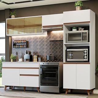 Madesa Full Modular Kitchen Complete Set with Cabinets Ample Storage 260 Cm Wide with Microwave and Oven Compartments, 4 C... Price In India